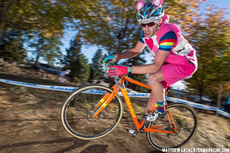 …and as a reward for reading the whole thing, here's a photo of team captain Matt taking his job too seriously in Bend (photo: Matthew Lasala for Cyclocross Magazine)